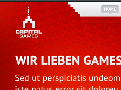 Capital Games Website red texture webdesign