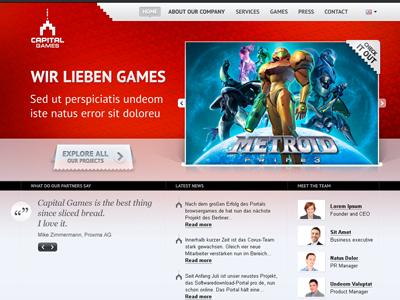 Capital Games Website webdesign