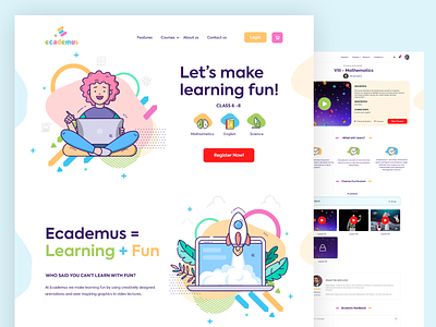 Online Learning Platform colorful online learning website design