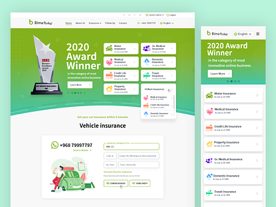 Insurance Website colorful green website insurance website mobile insurance salmanlp