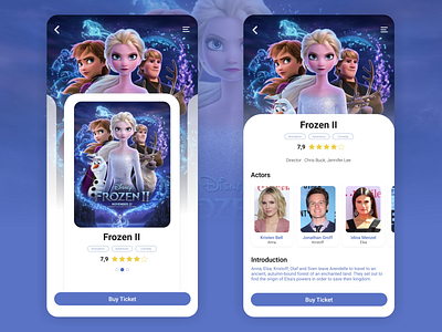 frozen app design frozen movie ui ux