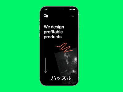 Design concept for Hustle website - Mobile dark design interface mobile ui website