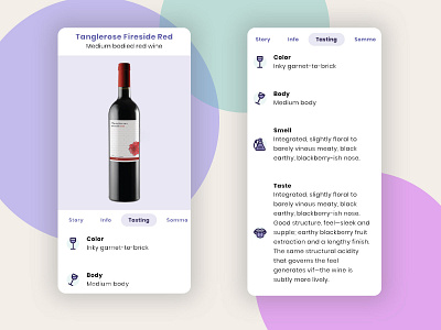Wine Info Page adobe xd mobile wine