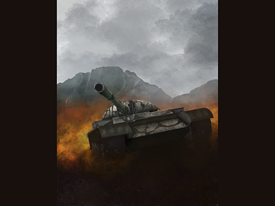 Tank antiwar art digital art illustration tank war