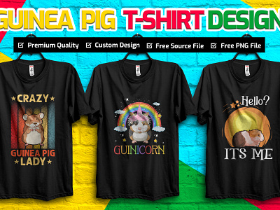 Guinea Pig T-Shirt Design graphic design guinea pig t shirt illustration t shirt t shirt design typography t shirt