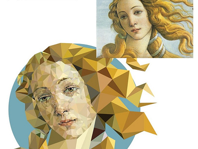 The birth of Venus art illustration painting poly portrait vector portrait