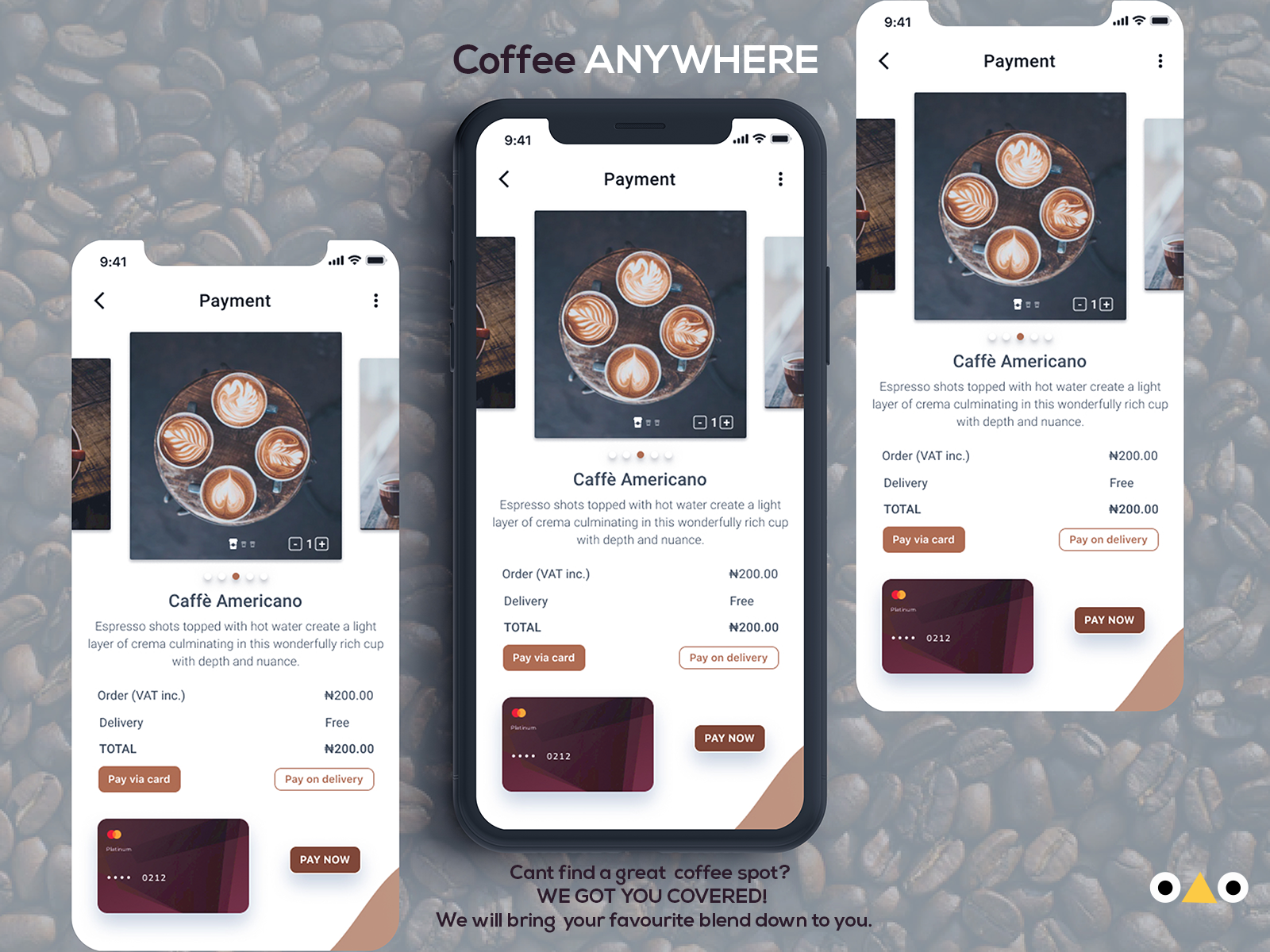 Coffee app payment page concept by Elijah Anjolaoluwa Adebimpe on Dribbble