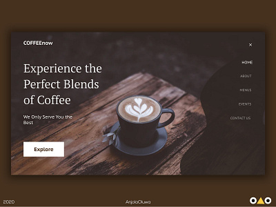 Coffee landing page #DailyUI dailyui design dribbble figma ui ux