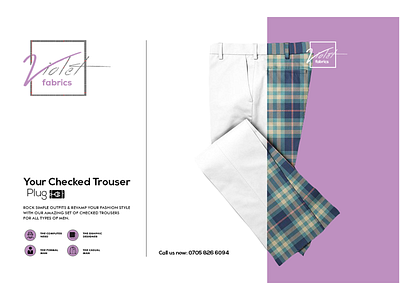 Brand awareness for Violet fabrics branding design photoshop