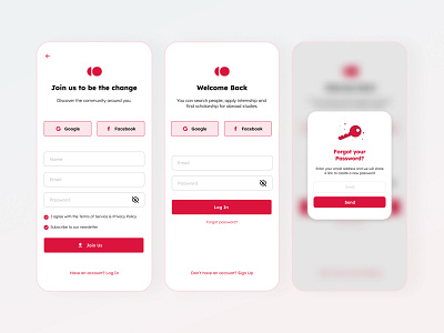 Sign Up & Log In Design (Mobile)