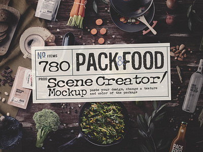 PACK&FOOD Creator / topview mockup for Adobe Photoshop