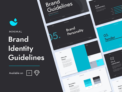 Minimal Brand Identity Guidelines adobe adobe illustrator brand design brand guidelines branding corporate design corporate identity design download graphic design graphic resources graphics illustrator logo design logodesign minimal modern design sketch template templates