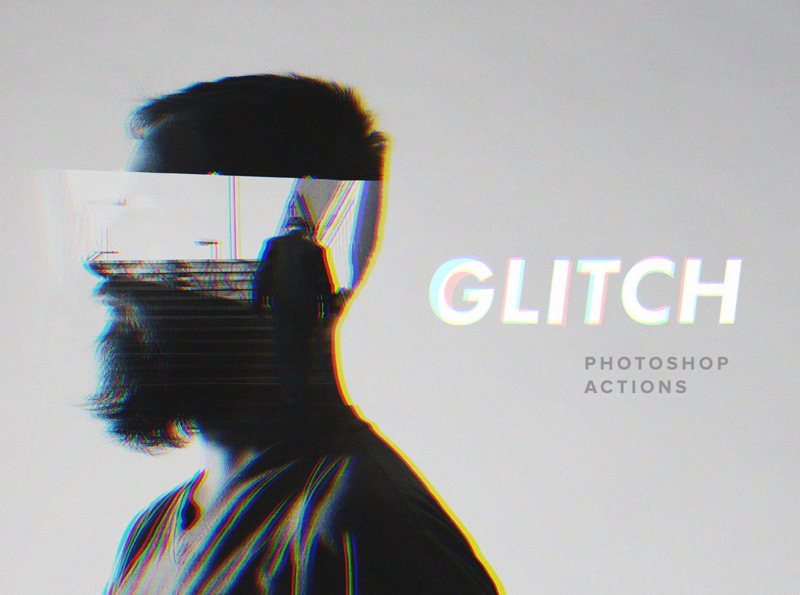 Retro Glitch Photo Effect, Actions and Presets Including: photo
