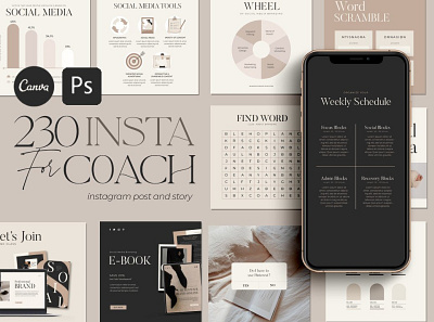 CANVA and Photoshop Instagram Creator For Coaches adobe branding canva canva template charts coach design design template download graphic design graphicdesign graphics infographics instagram instagram post instagram story photoshop photoshop template social media template