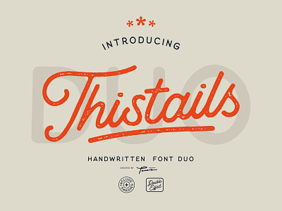 Thistails Font Duo best fonts branding design download font download fonts font font design font duo fonts fonts collection graphics handmade font logo font logo fonts titles typeface typeface design typography vintage font vintage lettering