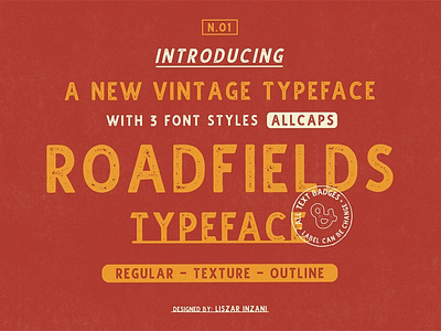 Roadfields Typeface best fonts branding design display font font font design fonts graphic design grunge font grunge texture retro font retro fonts sans serif signange textured font typeface typefaces vintage design vintage font vintage lettering