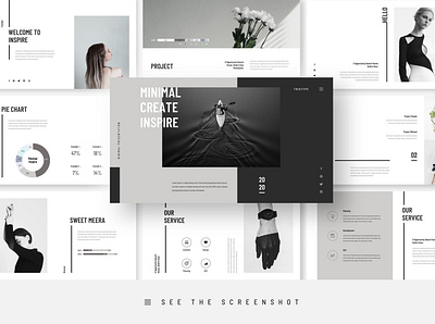 Inspire Minimal PowerPoint Template branding design design template graphic design graphicdesign graphics keynote keynote design keynote presentation minimal minimalism powerpoint powerpoint template screen design slide slides template ui ui design ux