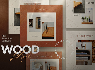 Mood Wood - Instagram Template adobe adobe photoshop branding design graphic design instagram instagram banner instagram post instagram posts instagram stories instagram stories template instagram story template instagram template layout minimal photoshop social media social media marketing social media template social media templates