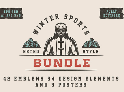 Winter Sports Design Bundle branding design design elements design resources graphic assets graphic design graphic design logo graphic resources graphicdesign graphics icons logo logo design logos poster posters vector design vector graphics winter winter sports