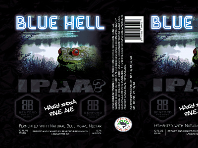Blue Hell IPA graphic design illustration product design