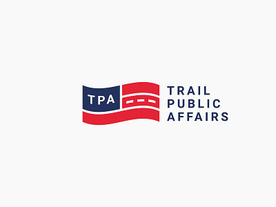 Trail Public Affairs Logo american brand branding brandmark design designer flag graphic design identity logo political trail