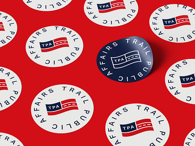 Trail Public Affairs stickers american blue brand branding design graphic design logo public red sticker