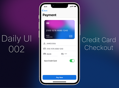 Daily UI 002 - Credit Cart Checkout checkout credit card credit card checkout daily ui daily ui 002 dailyui002 ios