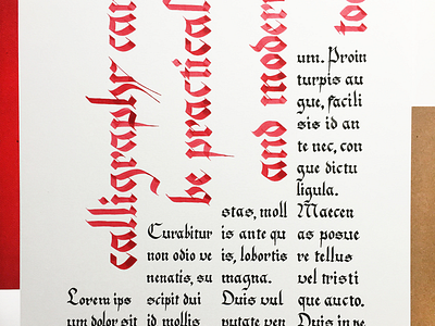 Calligraphy Poster-Practical and Modern blackletter calligraphy fraktur ink layout design poster print typography