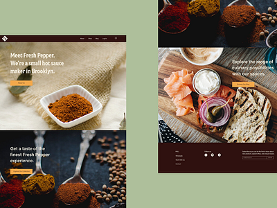 Fresh Pepper Website-Desktop culinary food gourmet hot sauce landing page spices web design website