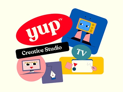 Yup tv stickers artwork branding design digital digitalart illustration stickers vector