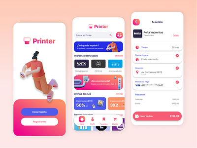 Printer App Concept app branding design digital ui ux