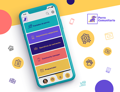 Perro Comunitario App app branding design ui uidesign ux uxdesign uxui
