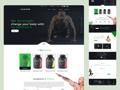 Icenutrition app design body fitness food gym health healthcare india marketing mockup online services powerboost products protien webdesign workout