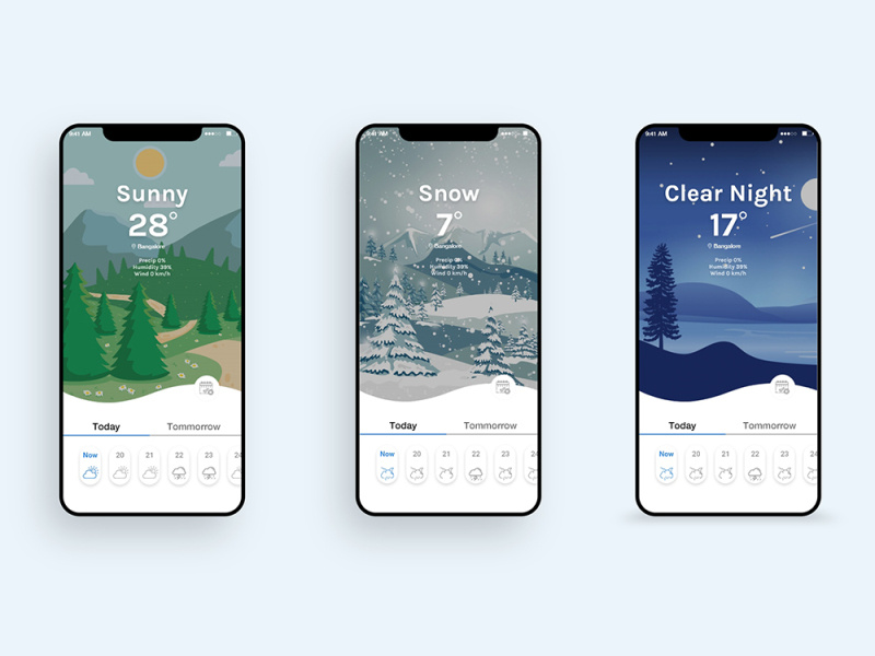 Weather App UI by Hrishikesh CK on Dribbble