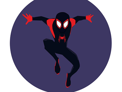 Spiderman In to the Spiderverse - Illustration design flat illustration