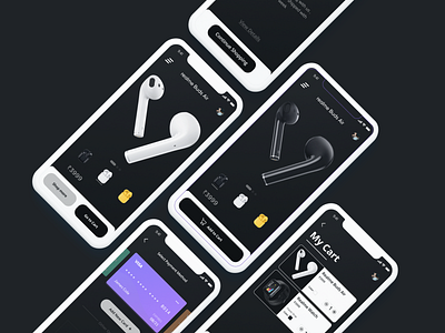 Realme Buds Air | Shop | App UI darkmode design flat icon minimal payment ui ux vector web