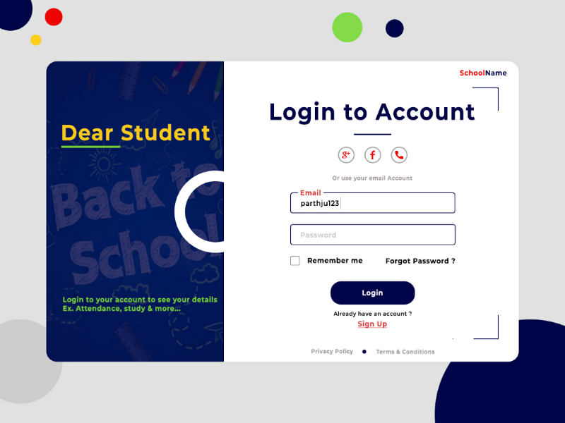 Login for Chance Me by Parth on Dribbble