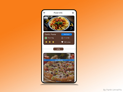 Creative food recipe & info app UI design