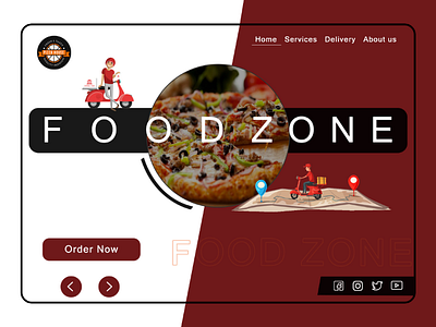 Creative food delivery web UI design