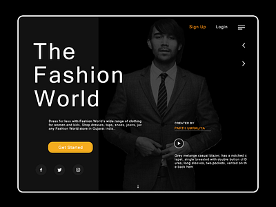 Fashion world web UI design concept