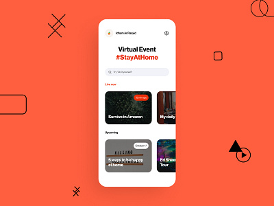 Event List | Virtual Event App app cards ui design design app flat minimal social ui uidesign uiux ux virtual