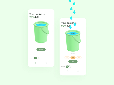 Water Filling App 3d app design design app flat green minimal ui uidesign ux water