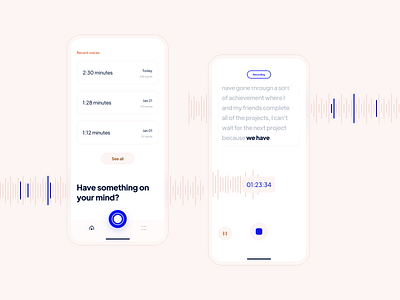 Voice Notes App app clean design design app minimal notes simple ui uidesign uiux ux voice