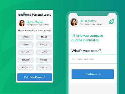 Marie branding design display ads illustration lending loans mobile type ui vector web