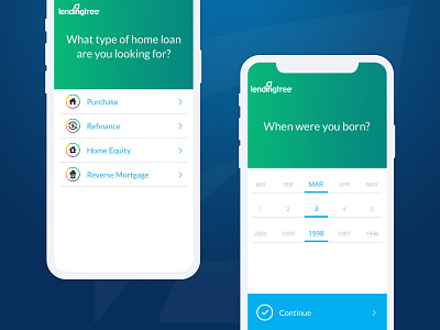 Mobile Date Picker birthdate form field lending loans mobile ui ux