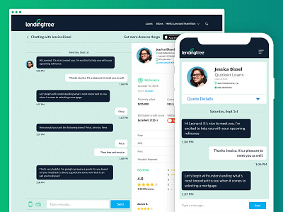 Loan Officer Chat Interaction chat design lending mobile profile ui ux