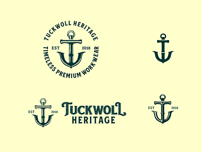 Tuckwoll Heritage Logo anchor badge logo branding graphic design hipster logo logo design monogram logo retro logo vintage logo