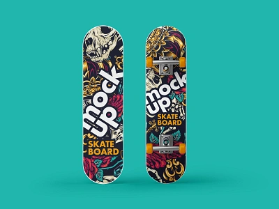 Skateboard Mockup Set branding deck design extreme illustration logo mockup mockup design mockup template photorealistic photorealistic mockup realism skate skateboard sport xtreme