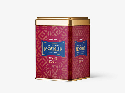 Square Tin Can Mockup Set