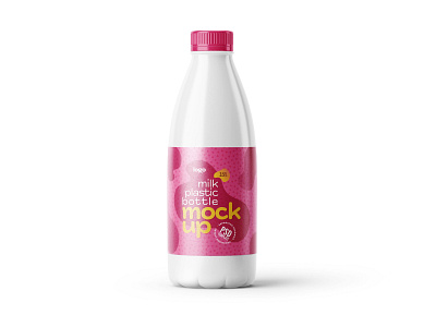 Plastic Milk Bottle Label Mockup